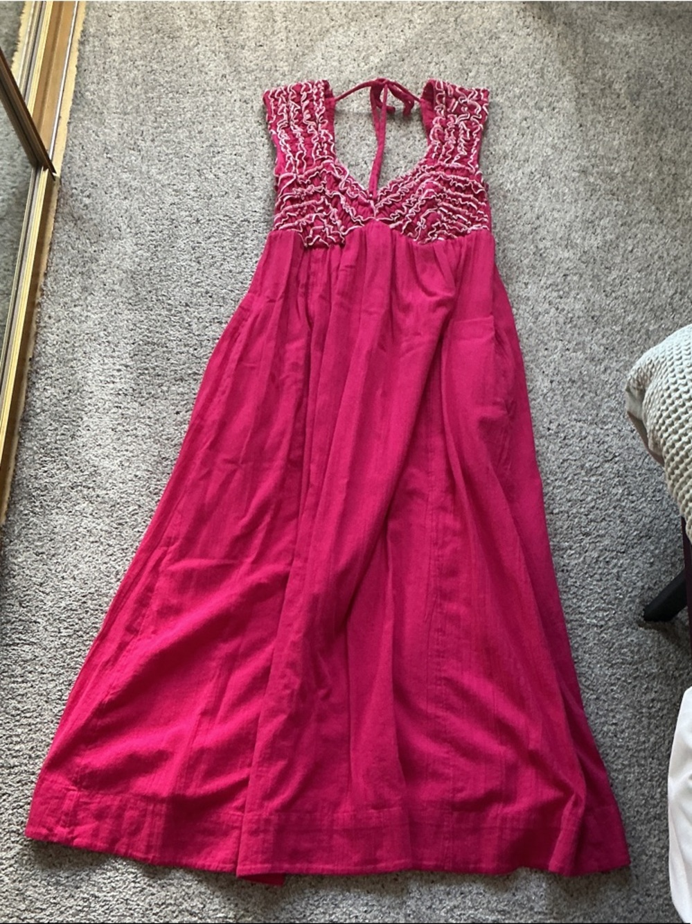 New Free People Feel the Frill Midi Dress ~ Love Potion - Picture 4 of 8